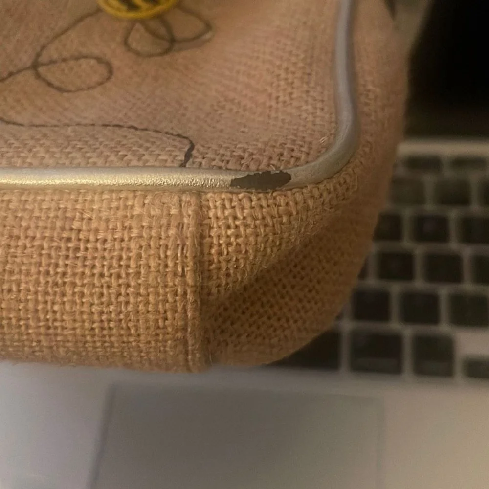 COACH | Cream Woven Flower & Bee Mini Shoulder Bag Purse - Picture 9 of 9